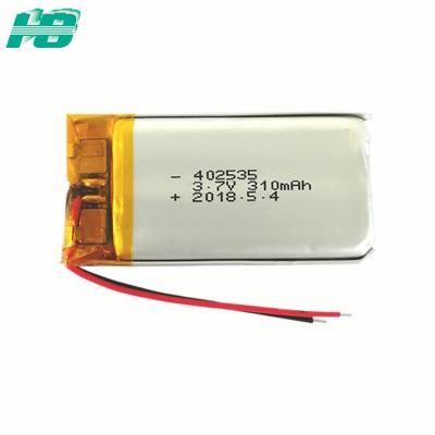 China 402535 hohe Sicherheit der hohen Temperatur der Lithium-Ionen-Batterie-300mah 3.7v zu verkaufen