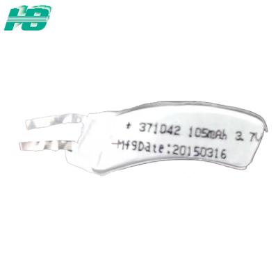 Κίνα 500 μπαταρία λίθιου τόξων ζωής 3.7V 105mAh 371042 χρονικών κύκλων προς πώληση