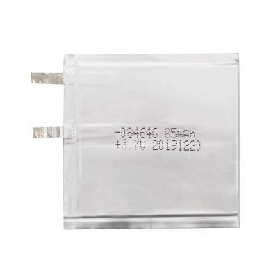 China 0.8mm Thin Lithium Polymer Battery , 084646 Solid State Lithium Gel Battery for sale