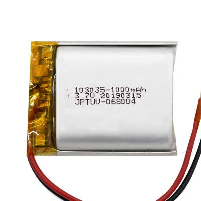 China 103035 corrente de descarga padrão de alta temperatura da bateria de íon de lítio 1000mAh 0.2C à venda