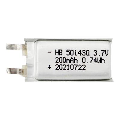 China 501430 Li Polymer Battery 180mAh Bluetooth KC No Pollution ROHS Certification for sale