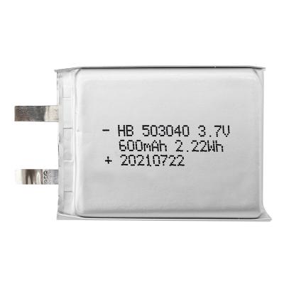 China 503040 Lithium Ion Battery 3.7 V 600mah Soft Pack Type 1 Year Warranty for sale