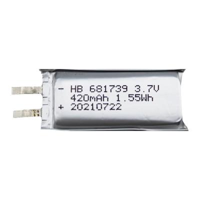 China HB 3.7V 681739 420mAh 1.55Wh Lithium Polymer Battery Custom Battery for sale