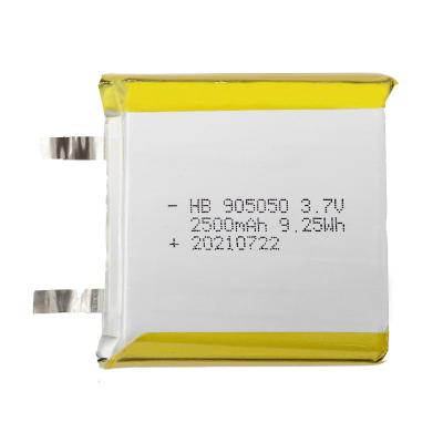 China 905050 2500mah 9.25Wh Lithium Battery , 3.7 Volt Soft Pack Battery 0.2c Standard Discharge Current for sale