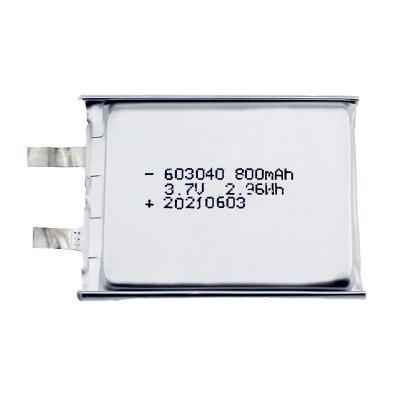 Китай Батарея полимера лития батареи 3.7V 603040 800mAh 3.7V 2.96Wh HB изготовленная на заказ продается