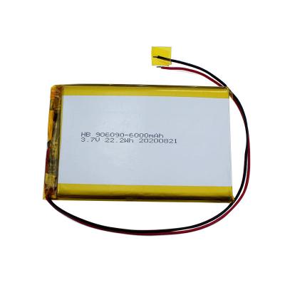 China HB Custom Battery 3.7V 906090 6000mAh Lithium Polymer Battery en venta