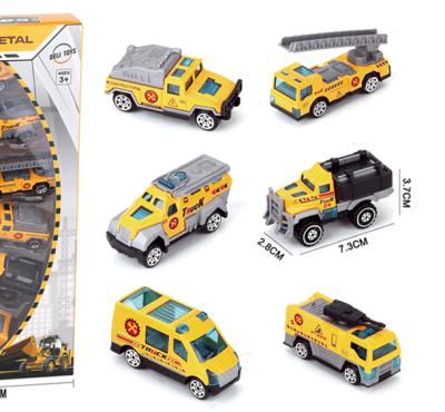 China Diecast Toy 2021 Hot Sale Metal Diecast Toy Vehicles Car 6PCS Engineer Die Cast Truck Toy for sale