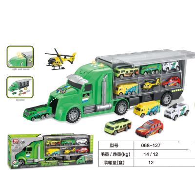 China Wholesale Metal Light and Music City Miniature Container Diecast Car Truck Toys for sale