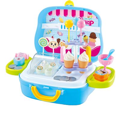 China Plastic Kitchen Toy Pretend Play Supermarket Toy Ice Cream Set Set Happy Kitchen Toys for sale