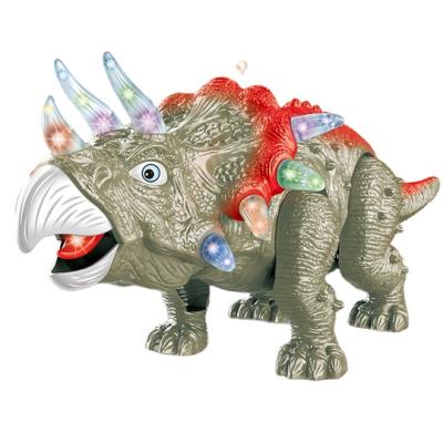 China Amazon Top Selling Light 2021 Toys Dinosaur Plastic Walking Toys and Music Triceratops for sale