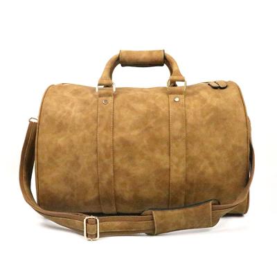 China Fashion Custom Made Suede Leather Fashion Duffle Men's Large Capacity PU Travel Weekender Luggage Bags for sale