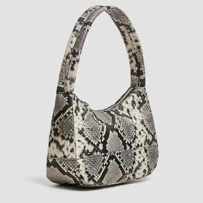 China Fashion OEM ODM Snakeskin Print Fabric Shopping Bag Handle Ladies Hobo Bag Handbags for sale