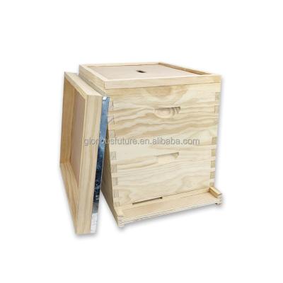 China Wholesale Bulk Good Quality Wooden Bee Hive 10 Frame Pine Hives Beekeeping 2 3 4 Tiers for sale