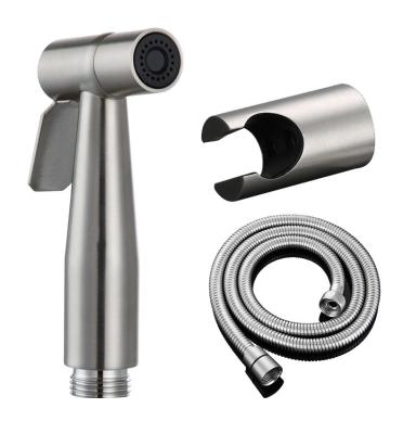 China Modern Bath Shattaf Kit Hand Held Spray Gun Pour Hose Holders Frame Sanitary Ware Toilet Stainless Steel Bidet Sprayer for sale