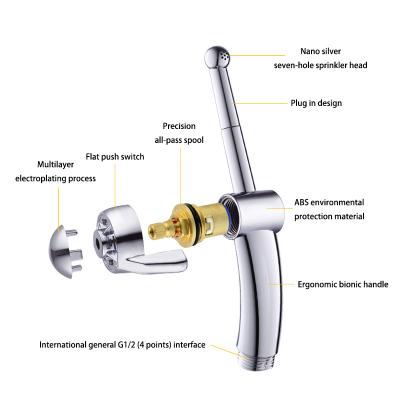 China Hot Selling Muslim Adjustable Hand Held Shower Head Bidet Sprayer High Pressure Gun Competitive Price Easy Installation For Bidet for sale