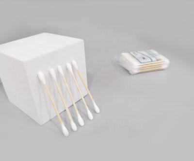 China Simplicity Wooden Double Headed Cotton Swabs Cotton Earbuds Swabs for sale