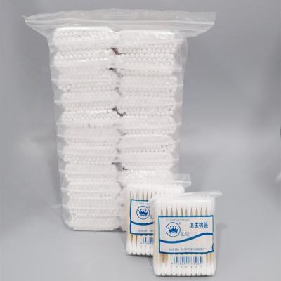 China Simplicity plastic bag natural cotton cosmetic cotton pads cotton earbuds swabs for sale