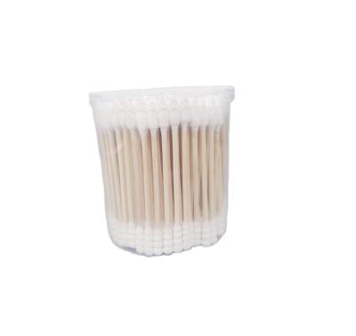 China Simplicity Professional Cotton Swab Double Headed Ear Cleaning Cosmetic Pure Cotton Swabs for sale