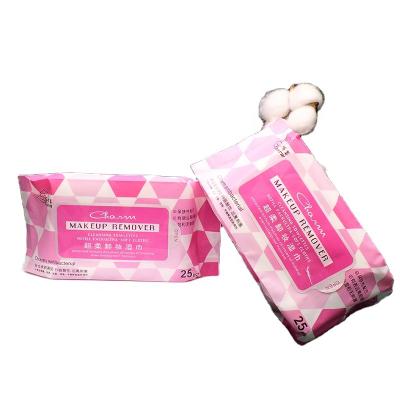 China Daily Life Clean Wet Wipes Favorable Price 25 Pieces Private Label Custom Makeup Remover Face Cloths for sale