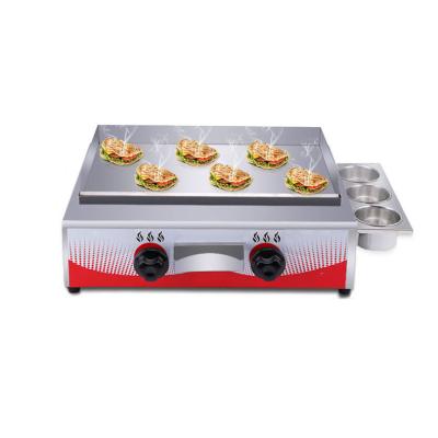 China Hotel Buffet Food Equipment Commercial Stainless Steel BBQ Grill Machine Cast Iron Gas Teppanyaki Griddle for sale