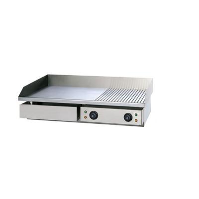 China Eco - Friendly Stainless Steel Nonstick Grill Flat Half Fluted Griddle Machine Commercial Electric Half for sale