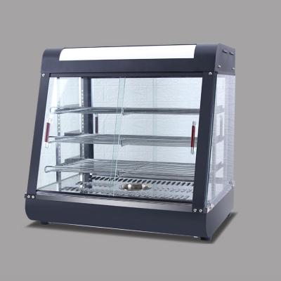 China Keeping Warm Electric Food Warmer Showcase Commercial Potato Chip Food Warming Display Showcase 3 Layers for sale