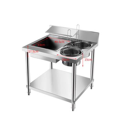 China Full Automatic Efficient Restaurant Table Stainless Steel Energy Saving Commercial Chicken Wrapping Powder Work Table for sale