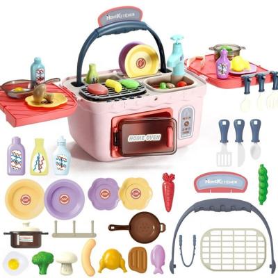 China Home Kitchen Educational Toy Set For Kids Toy Set Hot Selling Mini Picnic Kids Plastic Educational Kitchen BBQ Toy Set for sale