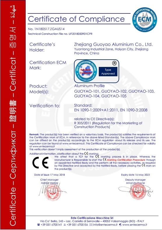 CE - Zhejiang Guoyao Aluminum Co., Ltd.