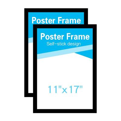 China Advertising Poster Display 24x36 30x40 Black Aluminum Poster Frame Wall Mounted Aluminum Thin Photo Snap Picture Frames for sale