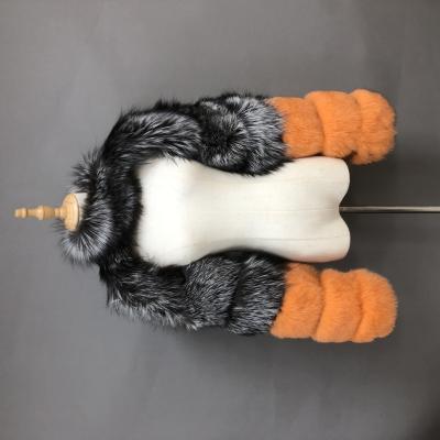 China Lady Luxury Red Fox Fur Anti-wrinkle Sheath For Women Coat Natural Silver Fox Fur Sleeves Real Fur Neck Warmer for sale