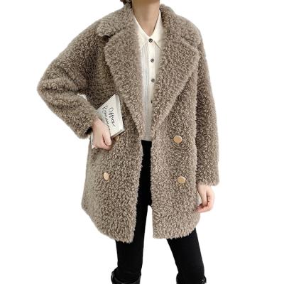 China Autumn Luxury Women Real Wool Shearling Jacket Shearling Jacket Warm Winter Coat Women Anti-wrinkle Real Wool Fur Coats for sale