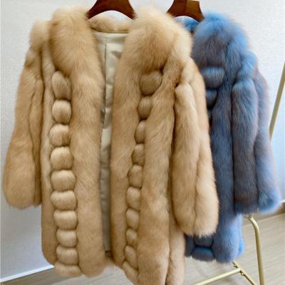 China 2021 Winter Trend Women's Fashion Fox Coat High-end Real Fur Coat Anti-wrinkle Real Fox Fur Coat for sale