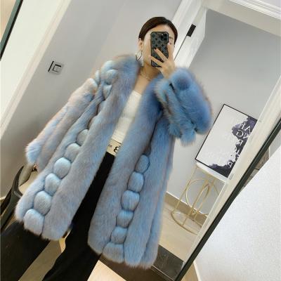 China New Fashion Anti-wrinkle Fox Fur Winter Coat Thick Fur Leather Jacket Women Warm Fluffy Real Fox Coat for sale