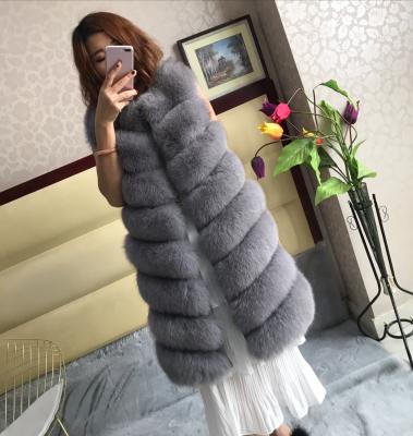 China New Fashion Anti-wrinkle Styles Real Fur Vest Women Winter Vest Fur Girls Coat Ladies Long Fox Fur Vests for sale