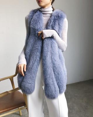 China New Fashion Breathable Real Fox Fur Coat /Fur Gilet /Lady Winter Real Women Fox Fur Vest for sale