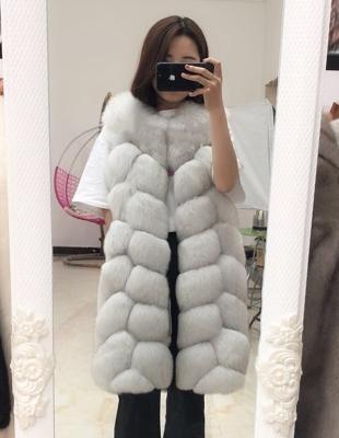 China 2021 Breathable New Arrive Real Fox Fur Vest Women's Winter Fashion Coat Ladies Fox Fur Vest Long for sale