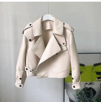 China QUICK DRY Factory Customize Bomber Leather Jacket Ladies Sheep Leather Coat Genuine Leather Jacket Women for sale