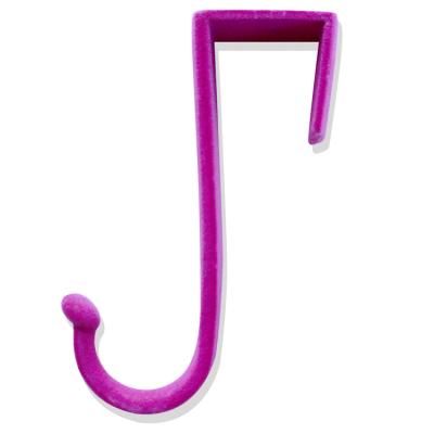 China Multifunctional Manufacturer Velvet Flocked Parts Over The Door Hook Plastic Velvet Hook for sale