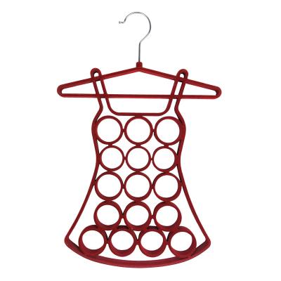 China American Style Manufacturer Non-Slip Space Saving Scarves Hanger Multifunctional Plastic Assembled Velvet Skirt Style Scarf Hangers for sale