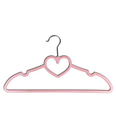 China 2020 Popular High Quality Round Cabinet Wire Metal Non Slip PVC Heart Shape Coating Hanger for sale