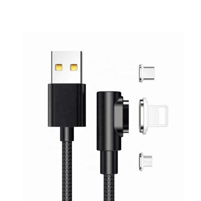 China Vnew Hot Sale Multifunctional Nylon Braid 3A USB 90 Degree Mobile Phone To Type To C 8pin Micro Magnetic Cable For Mobile Phone for sale