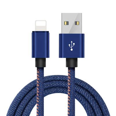 China Vnew MP3/MP4 Player High Quality Denim Blue Braid Color USB Fast Charging Data Cable For 8pin/Type C/Micro for sale