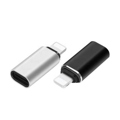 China Vnew Design Mobile Phone New Male Aluminum Alloy 8 Pin To Type C Female USB C Adapter Fast Charging And Data Converter for sale