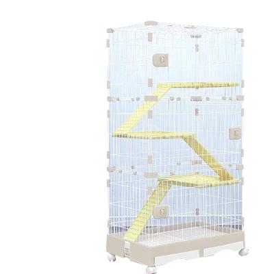 China Wholesale Breathable Blue Metal Cat House Rabbit Cage Pet Supplies Cage Iron Mesh Cat Hamster House for sale