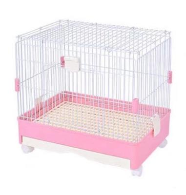 China Stable Fashion Breathable Pet Houses Small Rabbit Cage With Wheels for sale