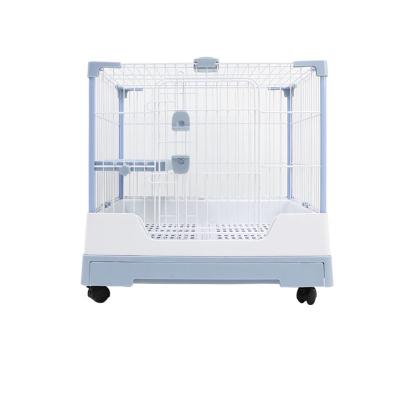 China Drawer Type Viable Animal Pet Cage Metal Material Strong And Durable Blue Rabbit Cage for sale