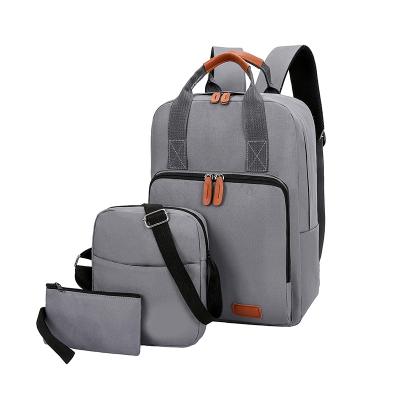 China Fashion Customized Simple Backpacks Leisure Travel Business Backpack Bag Computer Bag 3 in 1 Set School Bag for sale