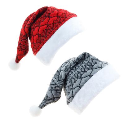 China COMMON Christmas Knitted Wool Plush Hat Adult One Size Plush Christmas Hat Ornaments for sale