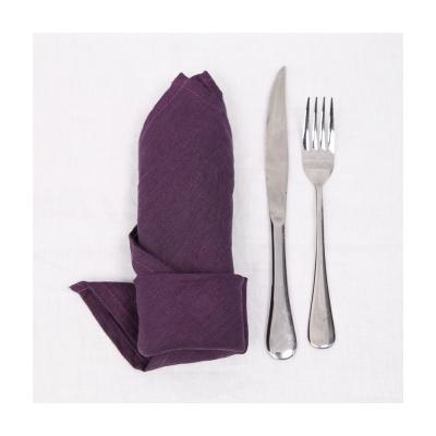 China Non-disposable tablecloth linen with matching washable 100% linen cocktail napkins for sale